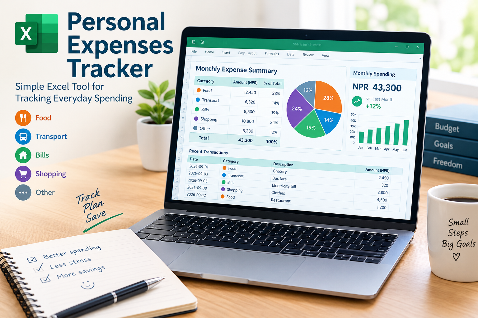 Personal Expenses Tracker – Excel/Spreedsheet cover